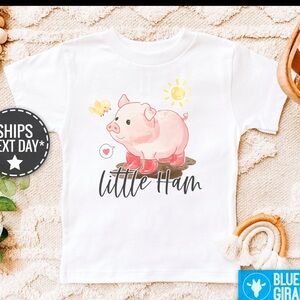 NWOT Baby Toddler 2t Little Ham Farm Pig T-Shirt Summer Little Kids Animal 🐷☀️